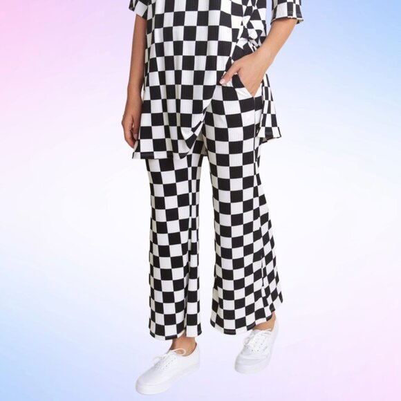 Lex Ribbed Playsuit in Black + White Checkerboard - Picture 8 of 10